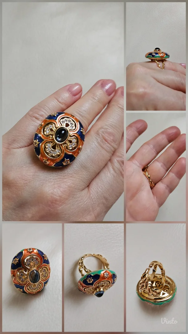 Cloisonné Enamel & koral set nakita