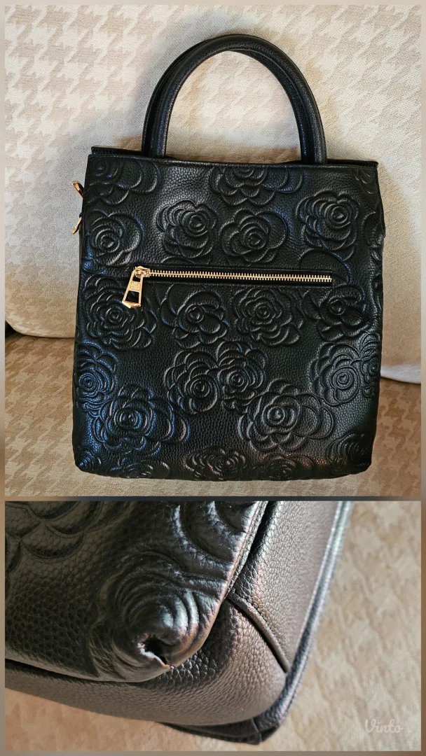 Izvrsna grained kožna reljefna tote torba