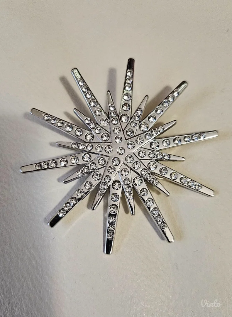 Star Art-deco stil broš/ cirkular pin, novo