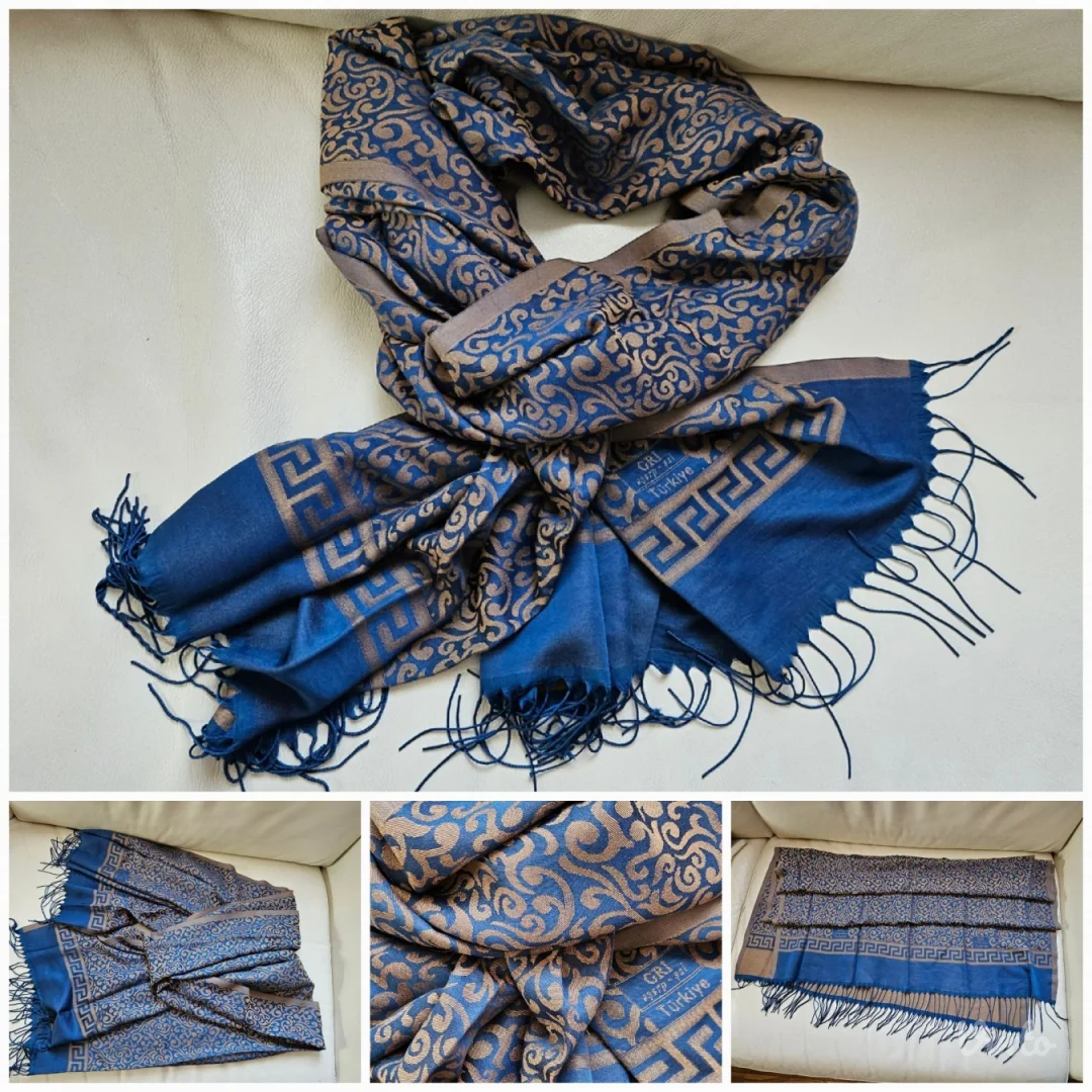 Gri nova pamuk/ vuna esarpa / šal