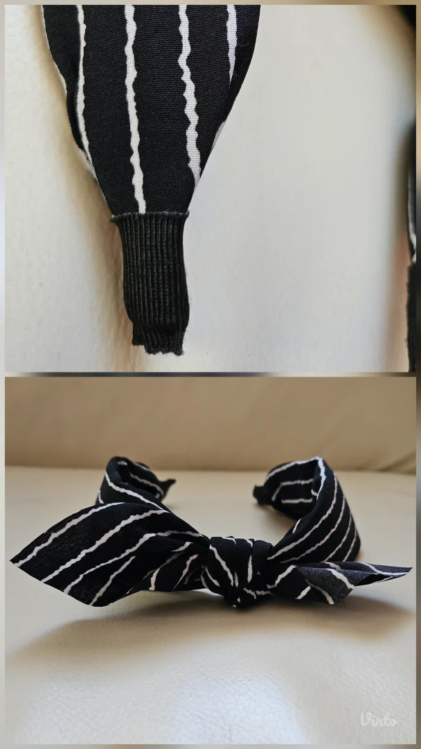 Rajf za kosu sa mašnom na prugice, nov