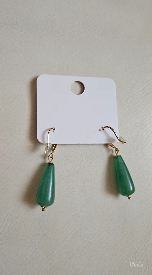 Lovis zeleni aventurine drop minđuše, novo