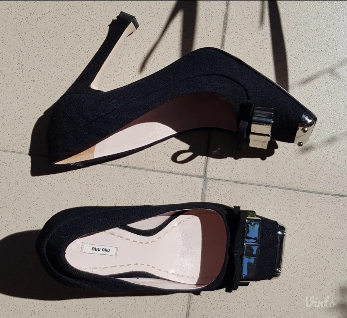 Miu Miu Crepe Natte Stilleto cipele, original