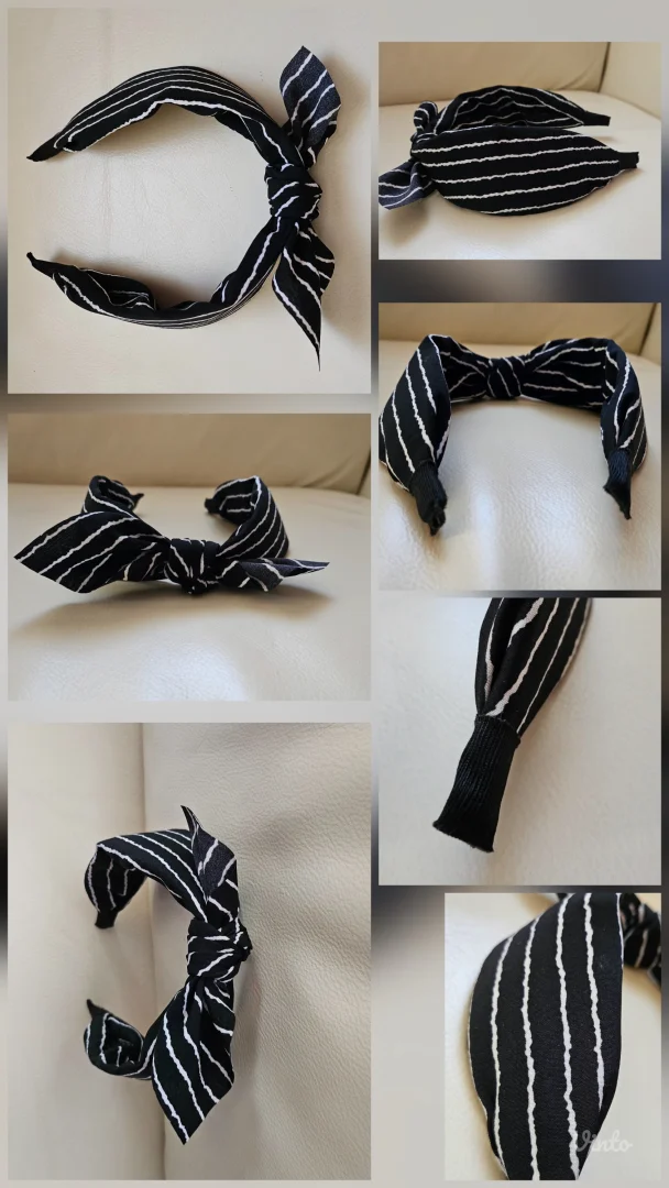 Rajf za kosu sa mašnom na prugice, nov