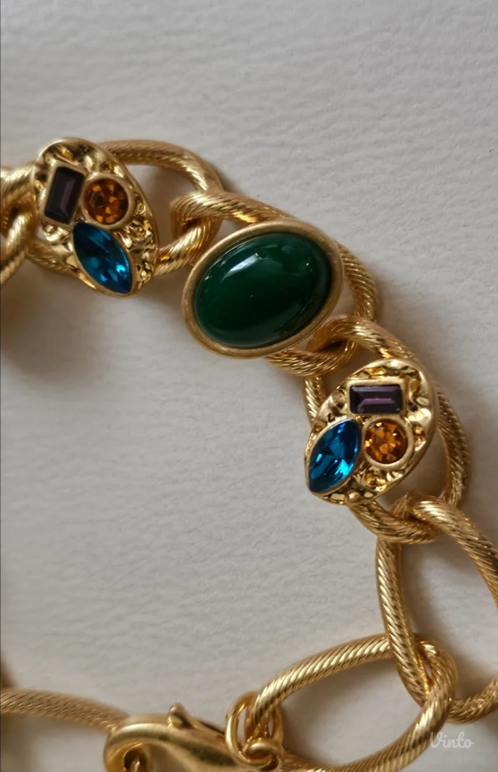 Retro chunky boho bakarna narukvica, pozlata