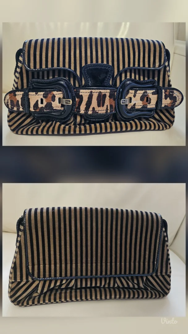 Fendi velvet B Bis torba, original