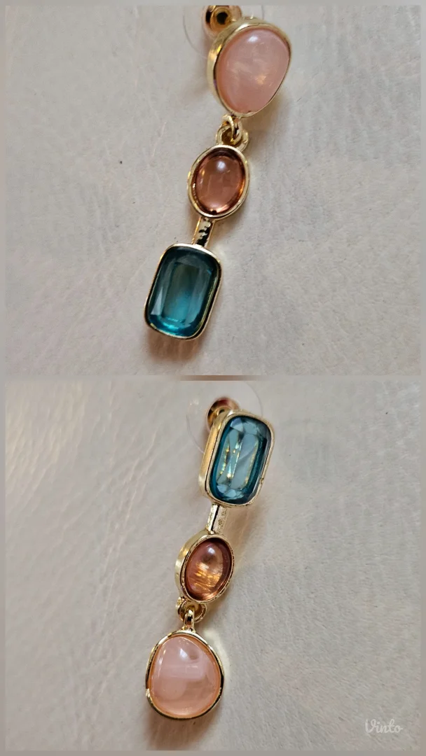 Asimetrik nove drop dangle minđuše zlatne boje