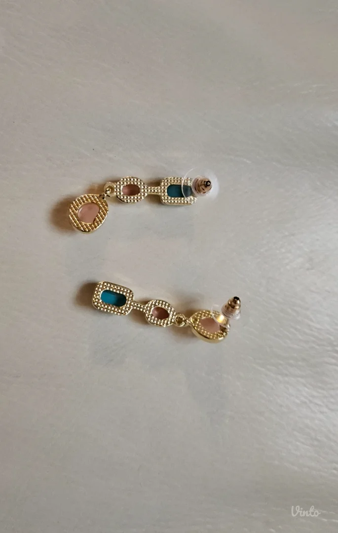 Asimetrik nove drop dangle minđuše zlatne boje