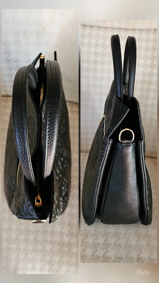 Izvrsna grained kožna reljefna tote torba