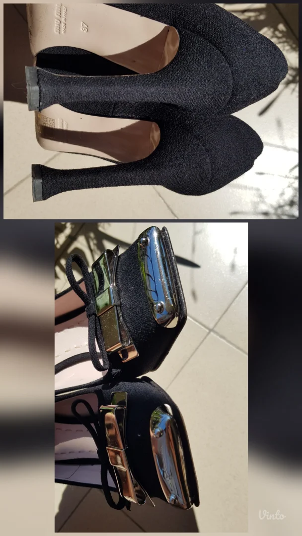 Miu Miu Crepe Natte Stilleto cipele, original