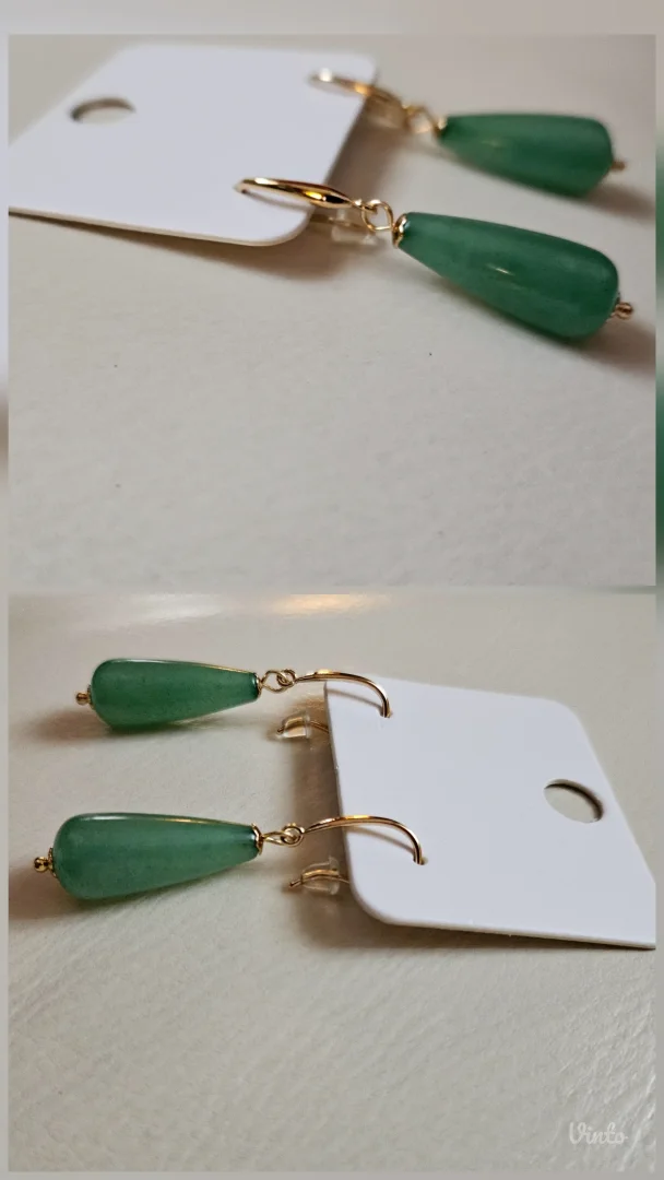 Lovis zeleni aventurine drop minđuše, novo