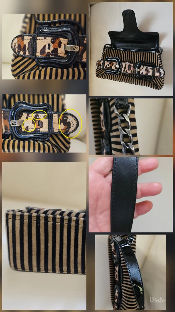 Fendi velvet B Bis torba, original