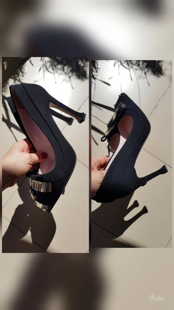 Miu Miu Crepe Natte Stilleto cipele, original