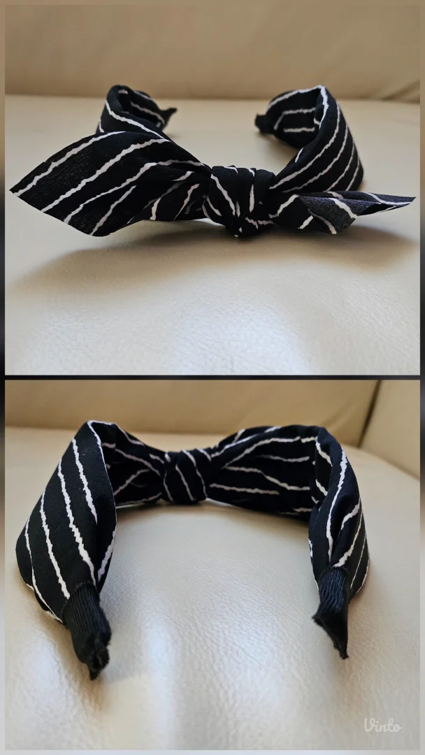 Rajf za kosu sa mašnom na prugice, nov