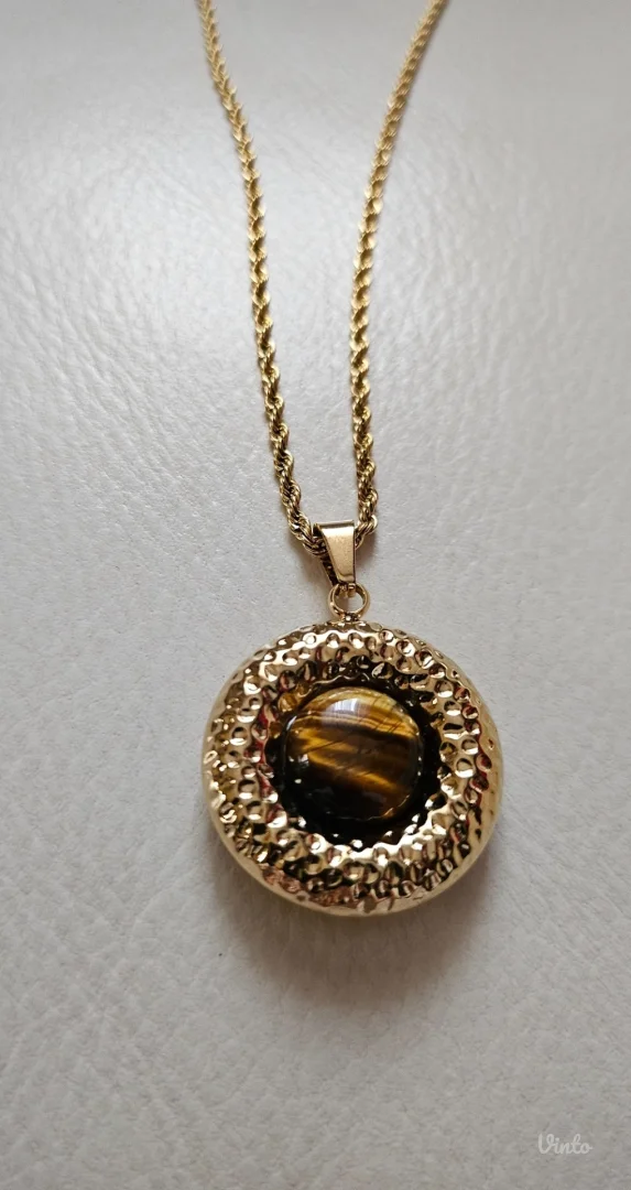 Tigrovo oko ogrlica od nerđajućeg čelika, nova