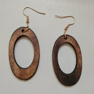 Drvene swinging hoop drop minđuše, rucni rad