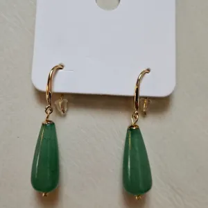 Lovis zeleni aventurine drop minđuše, novo