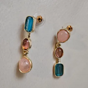 Asimetrik nove drop dangle minđuše zlatne boje