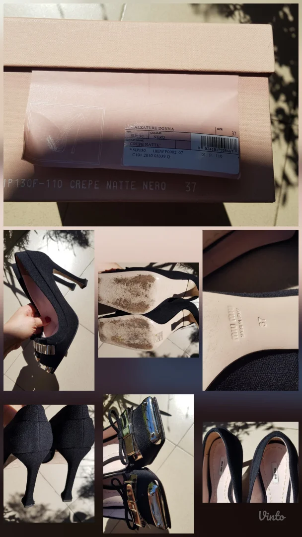 Miu Miu Crepe Natte Stilleto cipele, original