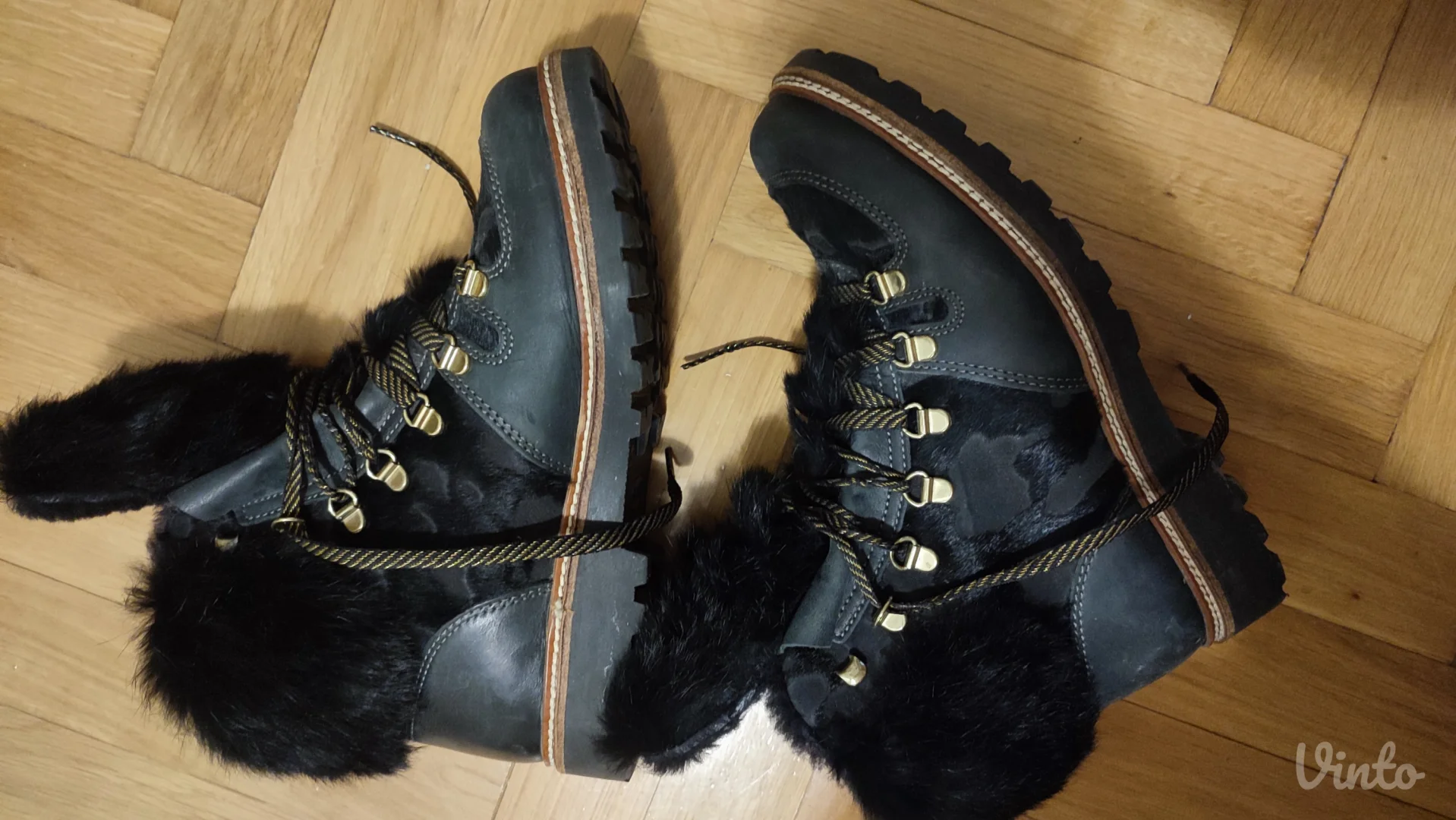 Olang kožne čizme sa pravim krznom