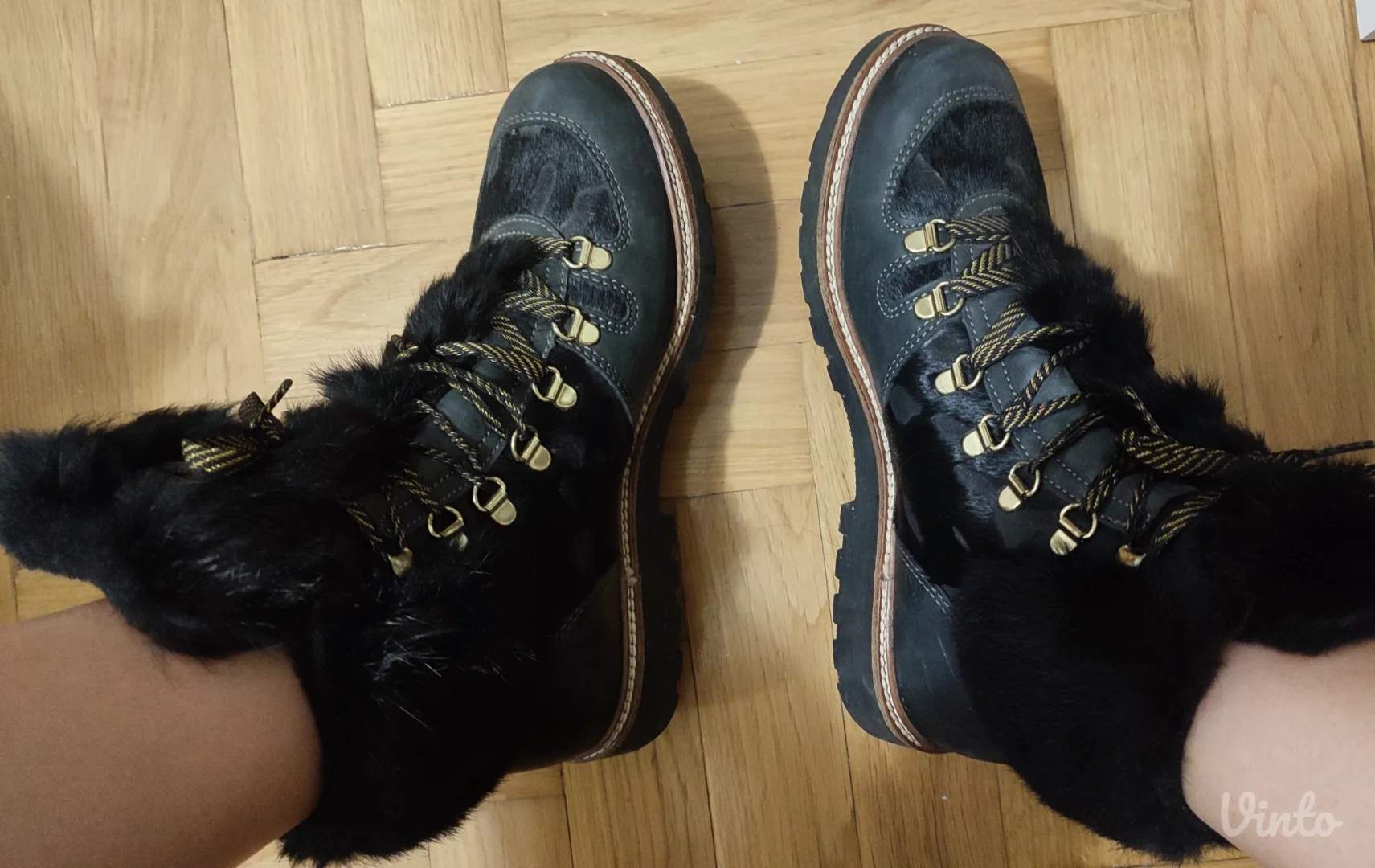 Olang kožne čizme sa pravim krznom