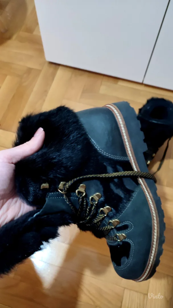 Olang kožne čizme sa pravim krznom