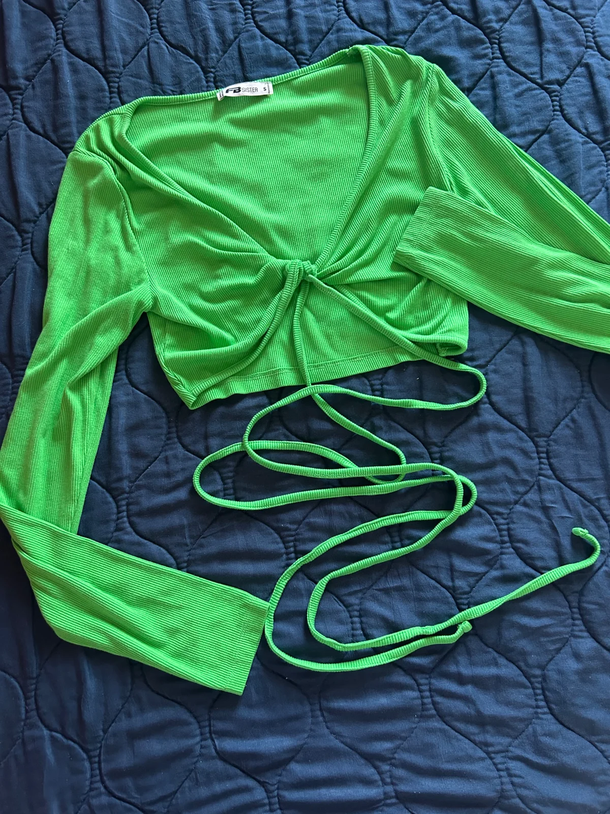 Zelena top bluza na vezivanje