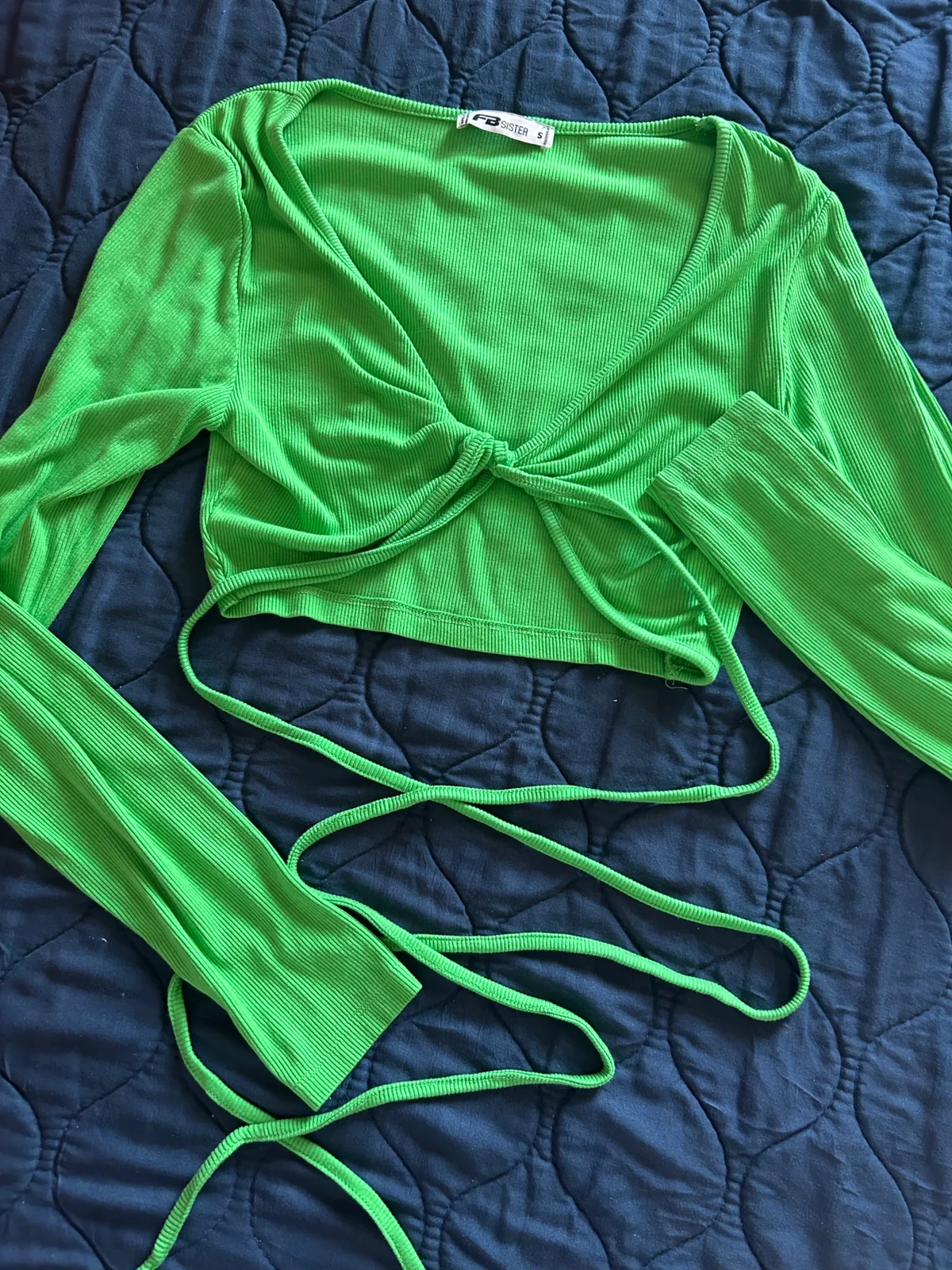 Zelena top bluza na vezivanje