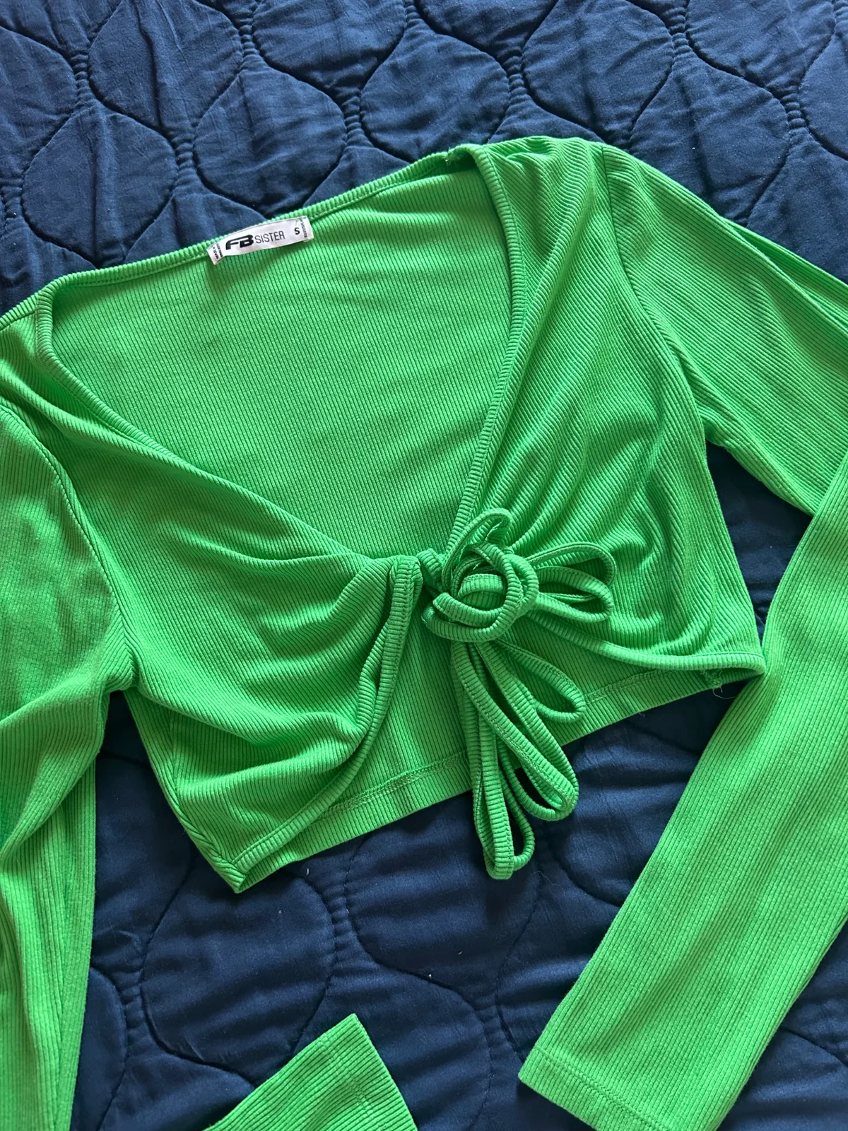 Zelena top bluza na vezivanje