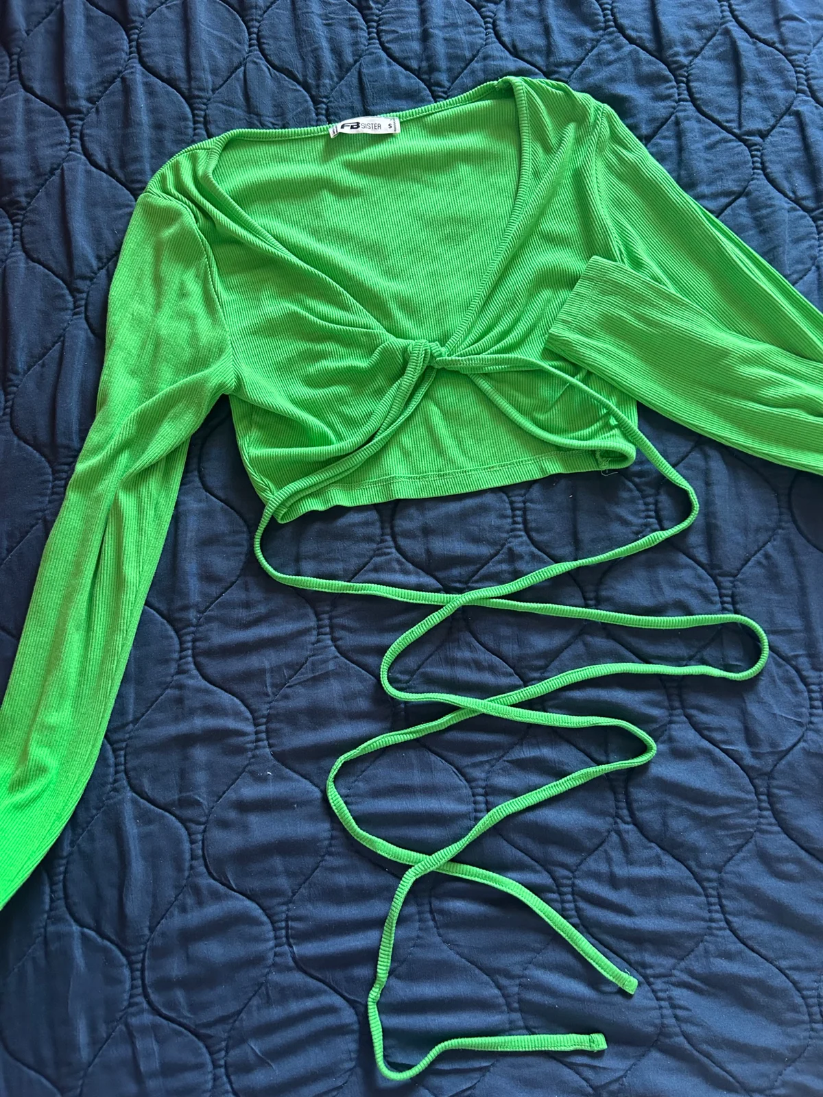 Zelena top bluza na vezivanje