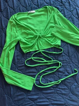 Zelena top bluza na vezivanje