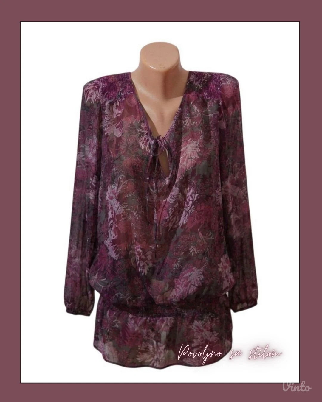 3.5. Ljubičasta cvetna oversize tunika XL