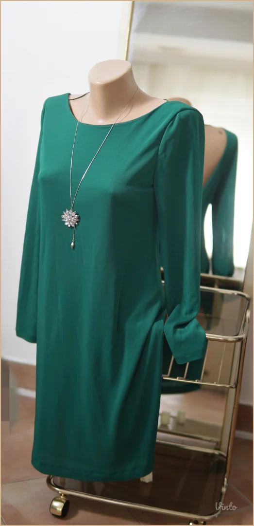 1.4. Smaragdna ZARA haljina otvorenih leđa M