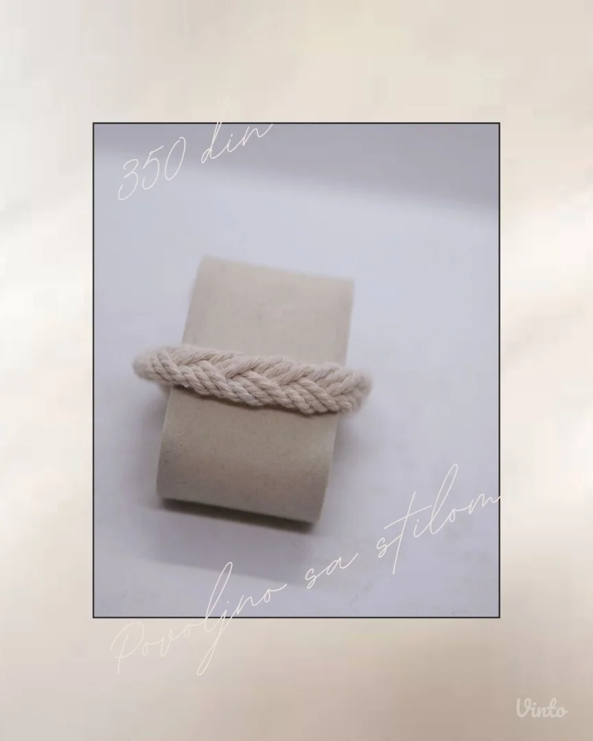 9.7. Muška krem pletena narukvica