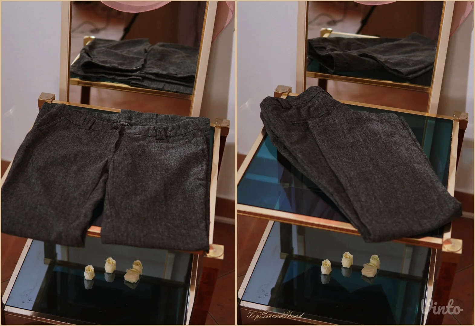 5.4.3. Elegantne sive zimske pantalone L