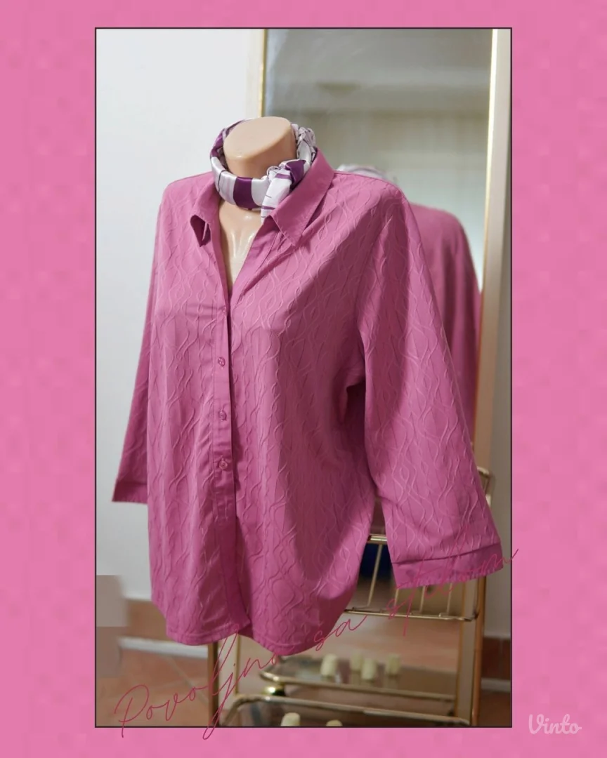 3.4. Elegantna ciklama košulja 3/4 rukavi XL