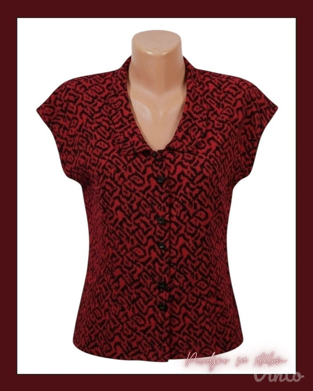 3.3. Efektna crveno-crna bluza M