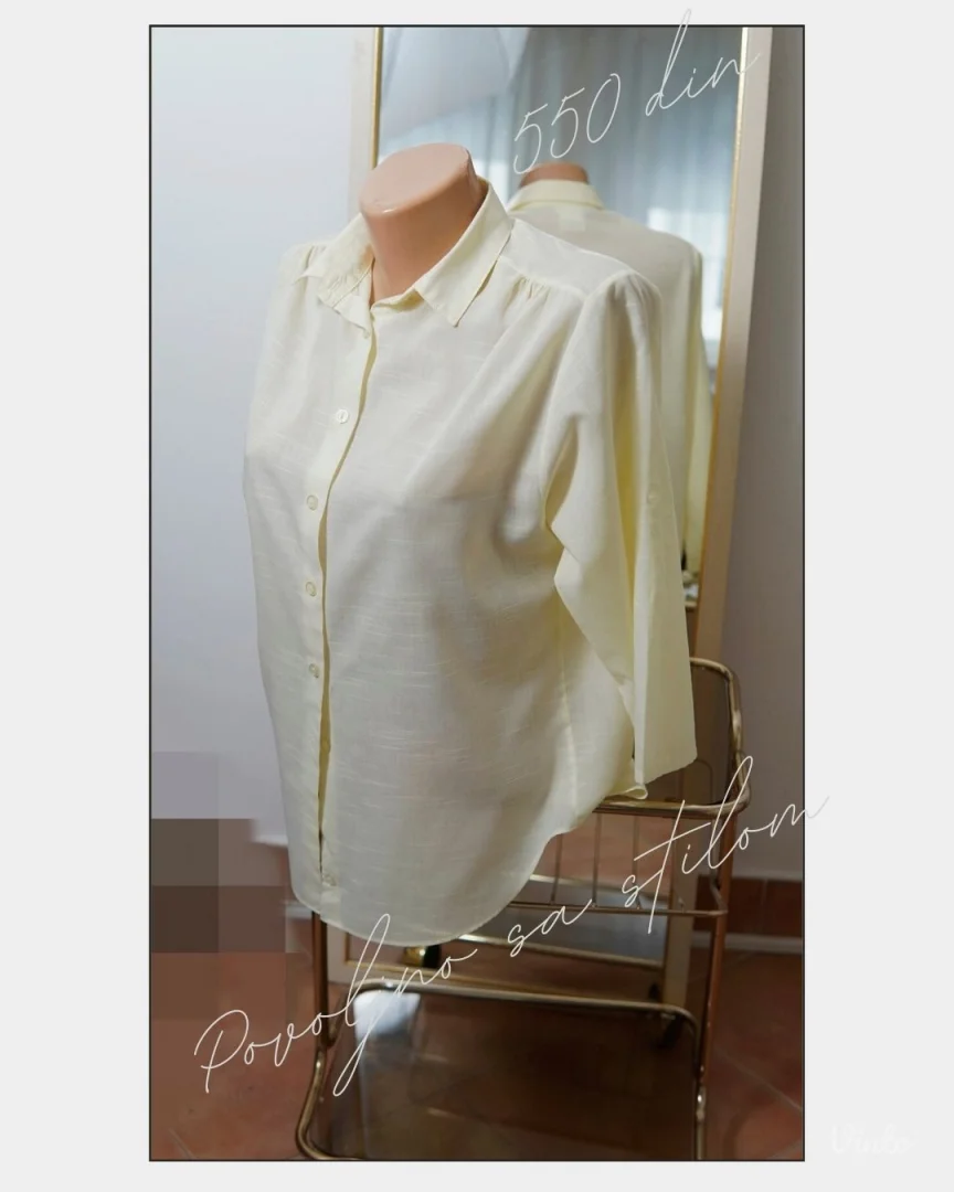 3.4. Lagana elegantna krem L košulja