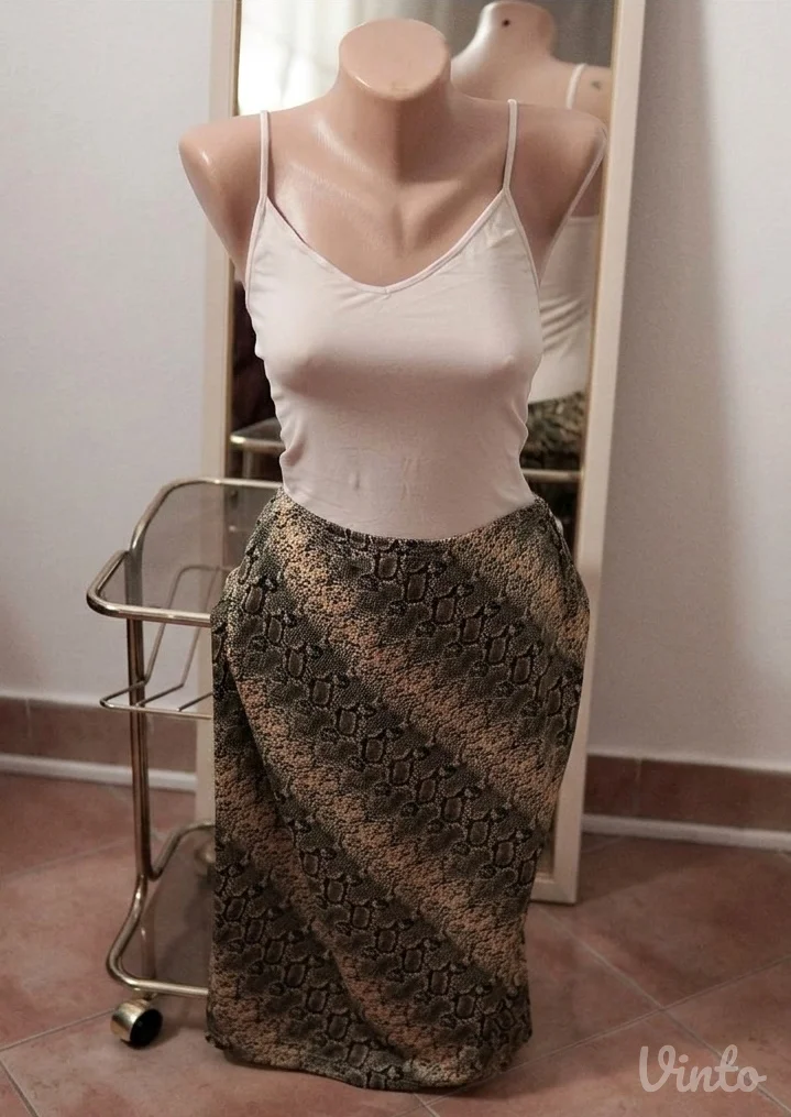 2.2.2. Krem-crna animal print suknja M H&M / Akcija!