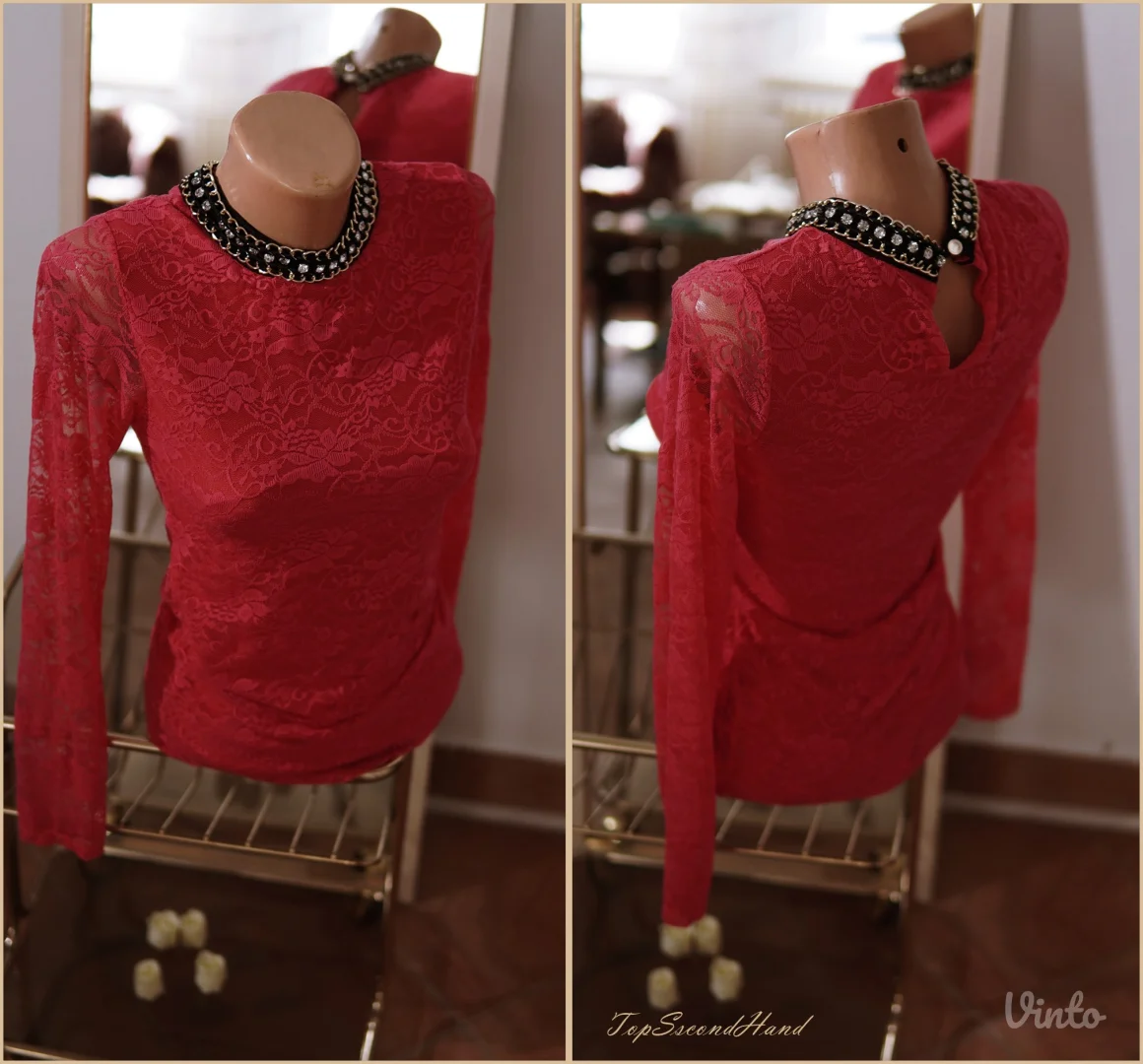 4.5. Ekskluzivna pink majica sa čipkom S