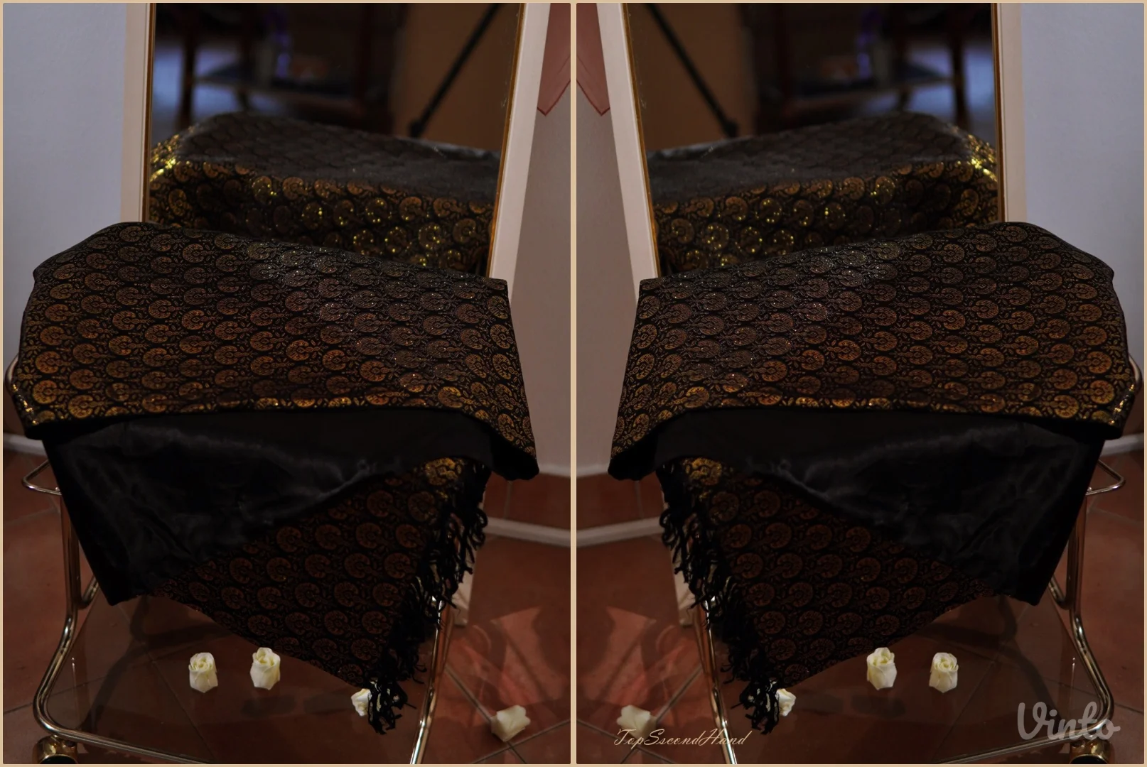 9.0. Crno zlatna svečana ešarpa