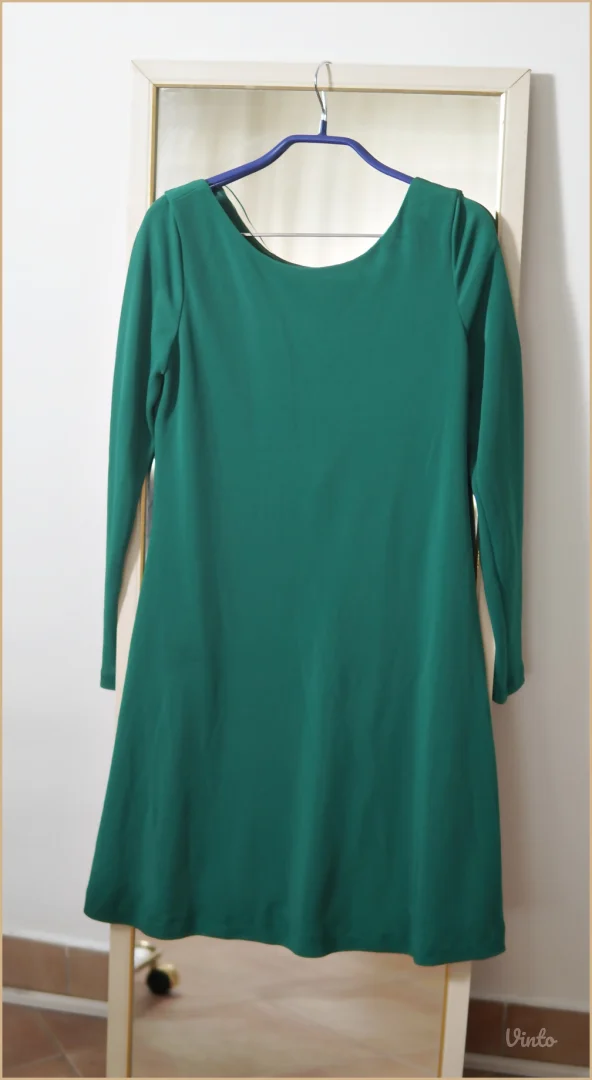 1.4. Smaragdna ZARA haljina otvorenih leđa M