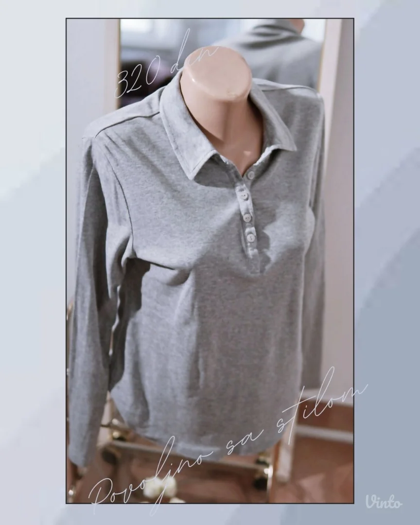 4.5. BPC siva majica sa kragnom M