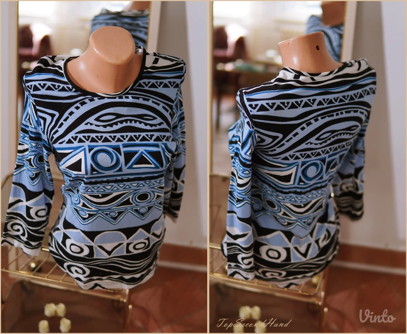 4.4. Etno plava majica S tribal print