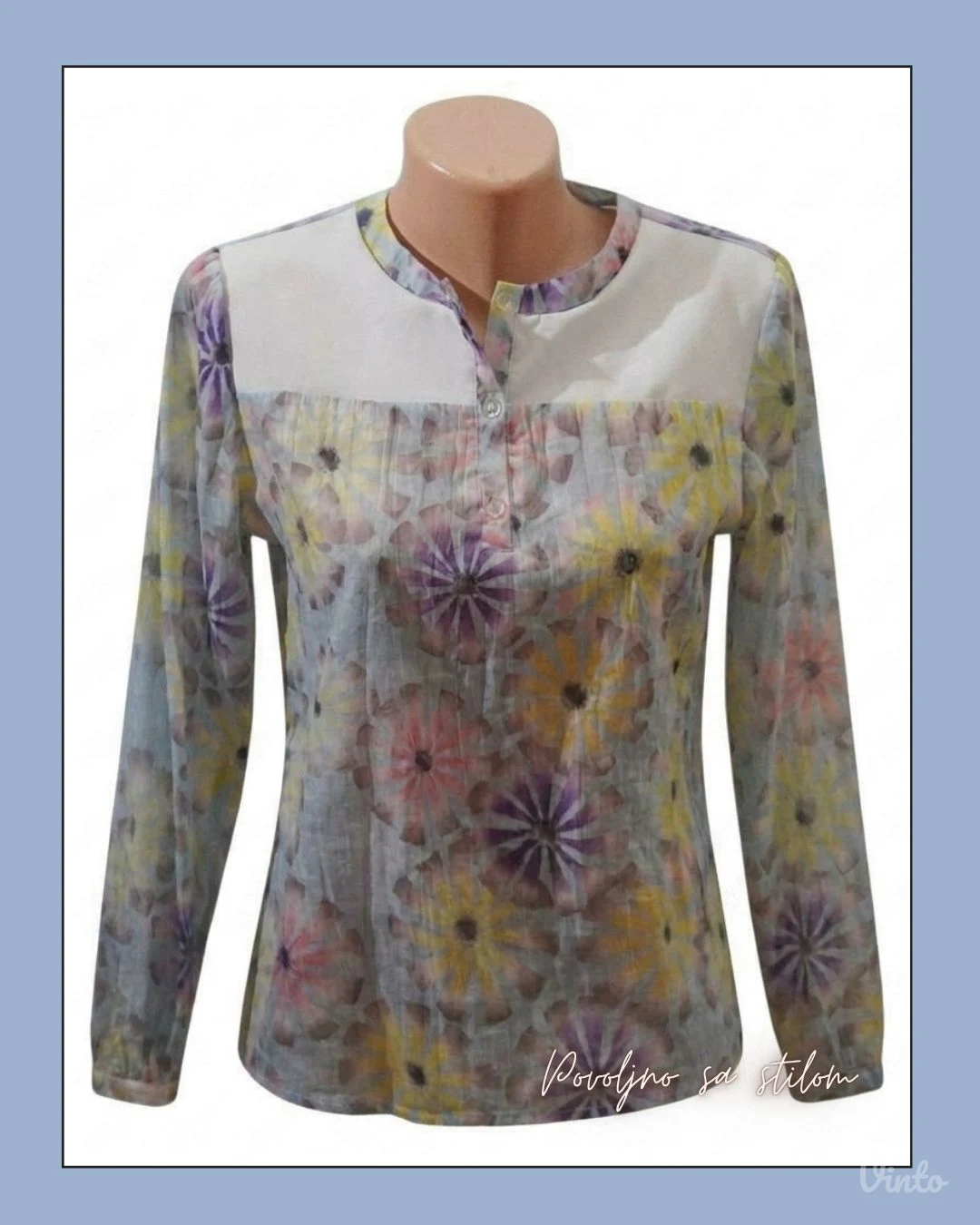 3.5. Ženska šarena pastelna bluza M