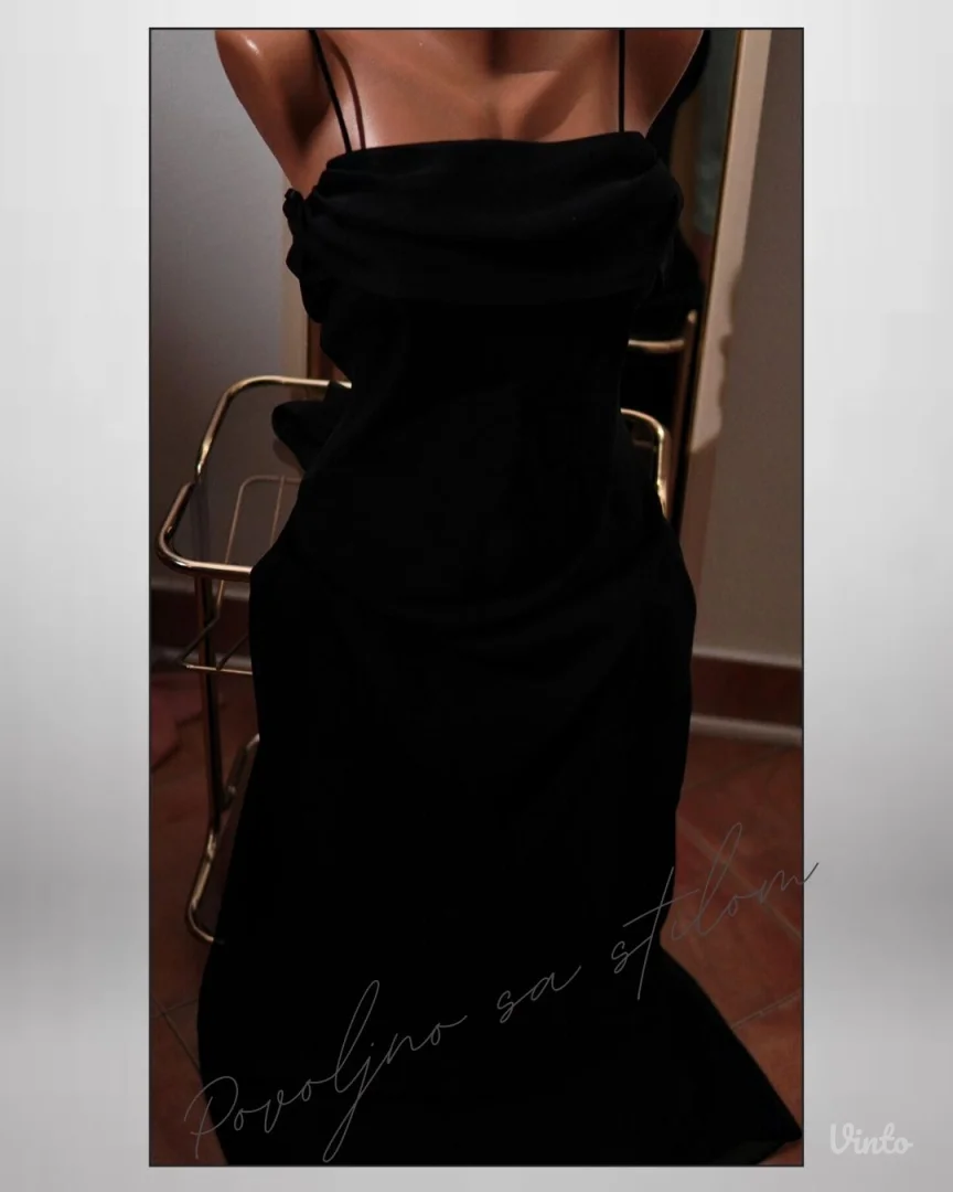 1.5. Svečana elegantna crna haljina M