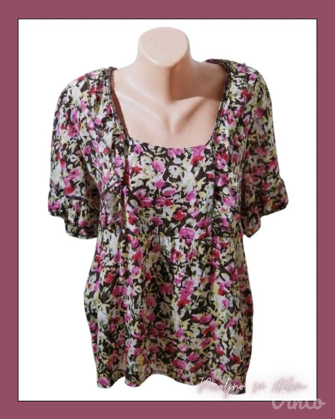 3.3. Lagana šarena cvetna bluza XL