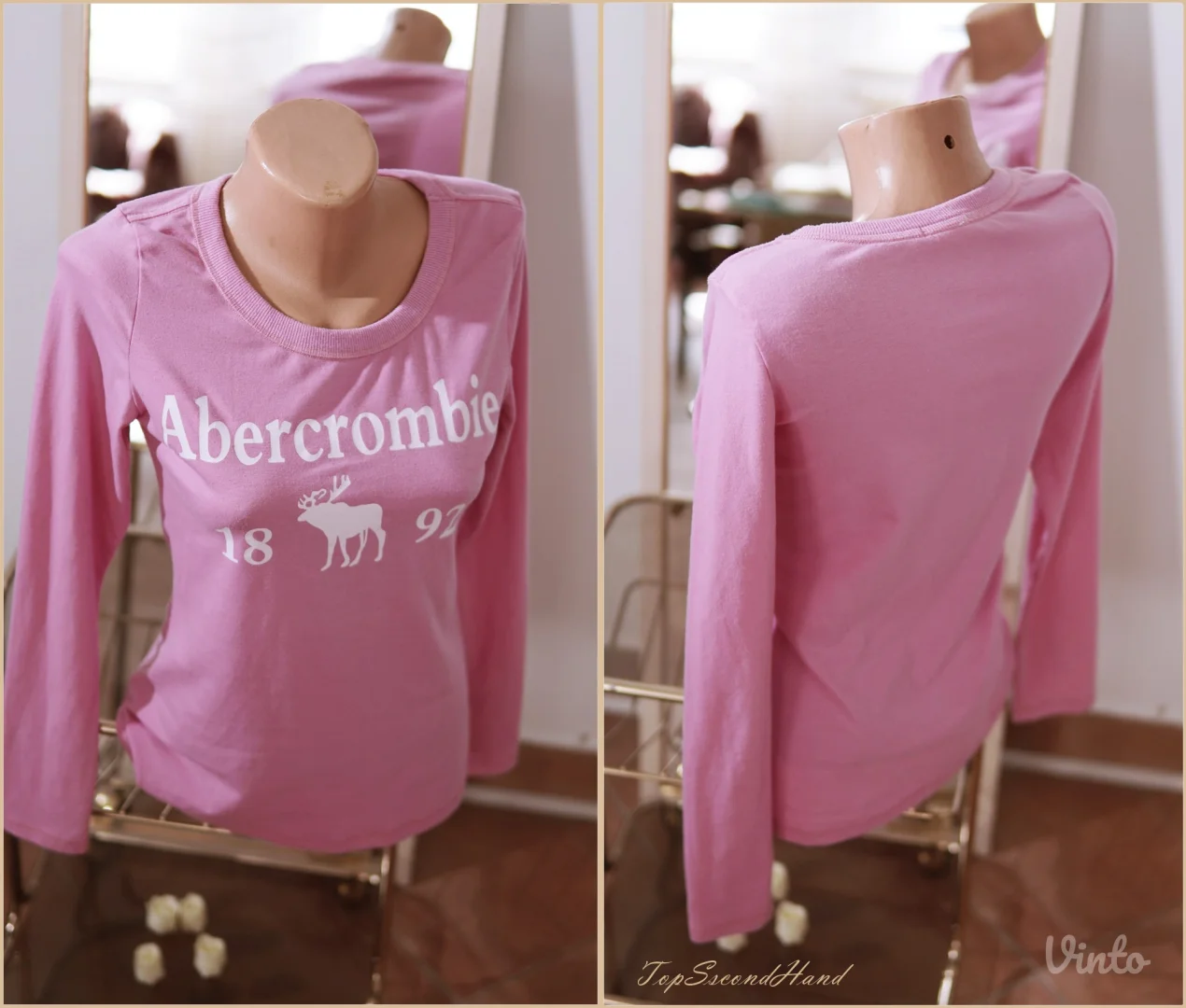 4.5. Roza Abercrombie efektna majica S