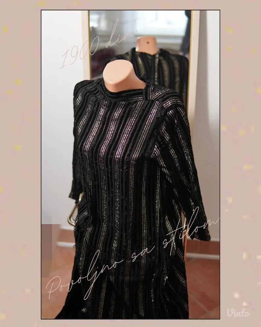 1.5. Svečana unikatna crna haljina L