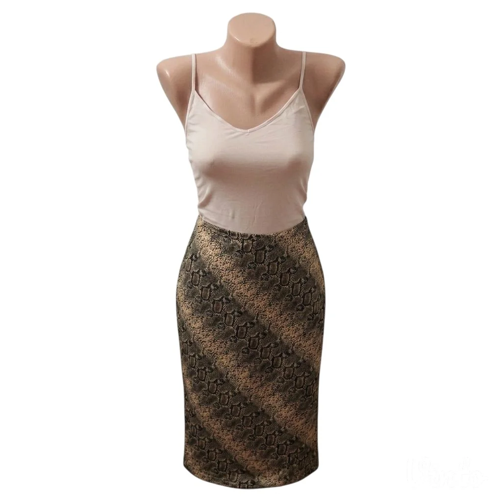 2.2.2. Krem-crna animal print suknja M H&M / Akcija!